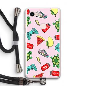 CaseCompany Things Jamie Loves: Pixel 3 XL Transparant Hoesje met koord