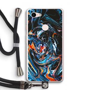 CaseCompany Black Unicorn: Pixel 3 XL Transparant Hoesje met koord