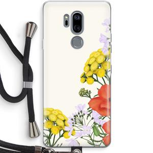 CaseCompany Wilde bloemen: LG G7 Thinq Transparant Hoesje met koord
