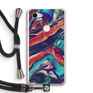 CaseCompany Chameleon Sun: Pixel 3 XL Transparant Hoesje met koord