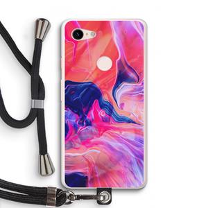 CaseCompany Earth And Ocean: Pixel 3 XL Transparant Hoesje met koord
