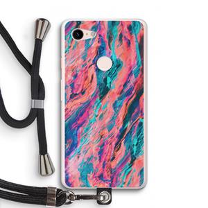 CaseCompany Electric Times: Pixel 3 XL Transparant Hoesje met koord