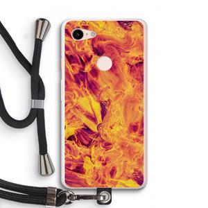 CaseCompany Eternal Fire: Pixel 3 XL Transparant Hoesje met koord