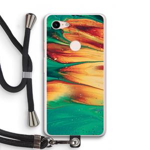 CaseCompany Green Inferno: Pixel 3 XL Transparant Hoesje met koord