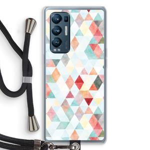 CaseCompany Gekleurde driehoekjes pastel: Oppo Find X3 Neo Transparant Hoesje met koord