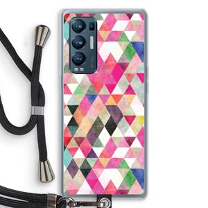 CaseCompany Gekleurde driehoekjes: Oppo Find X3 Neo Transparant Hoesje met koord