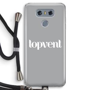 CaseCompany Topvent Grijs Wit: LG G6 Transparant Hoesje met koord