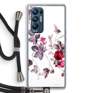 CaseCompany Mooie bloemen: Oppo Find X3 Neo Transparant Hoesje met koord