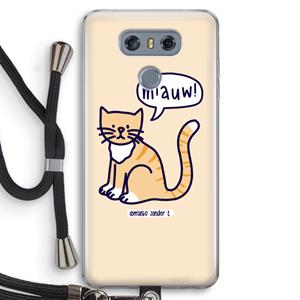 CaseCompany Miauw: LG G6 Transparant Hoesje met koord