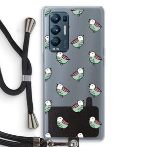 CaseCompany Vogeltjes: Oppo Find X3 Neo Transparant Hoesje met koord
