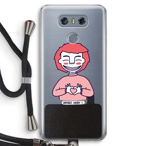 CaseCompany Hartje: LG G6 Transparant Hoesje met koord