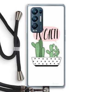 CaseCompany I love cacti: Oppo Find X3 Neo Transparant Hoesje met koord