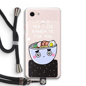 CaseCompany I'm A Hopeless Ramen-Tic For You: Pixel 3 XL Transparant Hoesje met koord