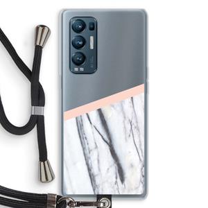 CaseCompany A touch of peach: Oppo Find X3 Neo Transparant Hoesje met koord