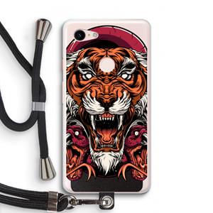 CaseCompany Tiger and Rattlesnakes: Pixel 3 XL Transparant Hoesje met koord