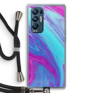 CaseCompany Zweverige regenboog: Oppo Find X3 Neo Transparant Hoesje met koord