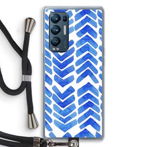 CaseCompany Blauwe pijlen: Oppo Find X3 Neo Transparant Hoesje met koord