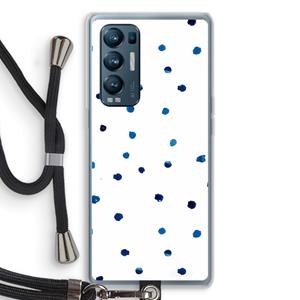 CaseCompany Blauwe stippen: Oppo Find X3 Neo Transparant Hoesje met koord