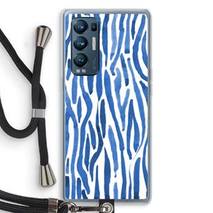 CaseCompany Blauwe nerven: Oppo Find X3 Neo Transparant Hoesje met koord