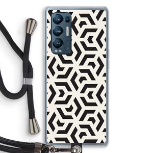 CaseCompany Crazy pattern: Oppo Find X3 Neo Transparant Hoesje met koord