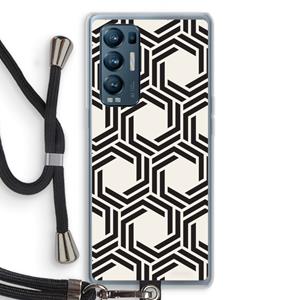 CaseCompany Geometrisch patroon: Oppo Find X3 Neo Transparant Hoesje met koord