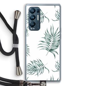 CaseCompany Simple leaves: Oppo Find X3 Neo Transparant Hoesje met koord