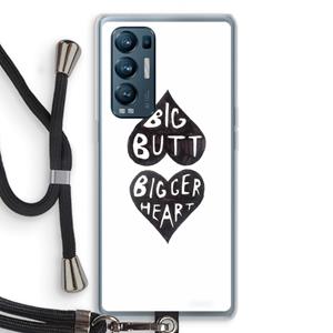 CaseCompany Big butt bigger heart: Oppo Find X3 Neo Transparant Hoesje met koord
