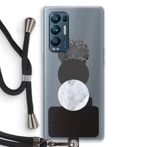 CaseCompany Marmeren cirkels: Oppo Find X3 Neo Transparant Hoesje met koord