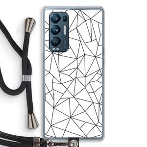 CaseCompany Geometrische lijnen zwart: Oppo Find X3 Neo Transparant Hoesje met koord