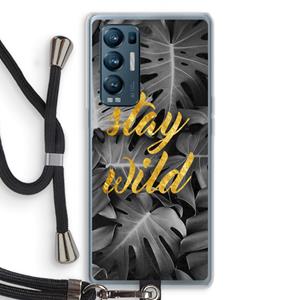 CaseCompany Stay wild: Oppo Find X3 Neo Transparant Hoesje met koord