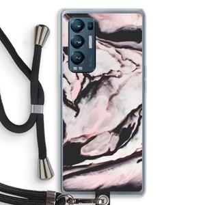 CaseCompany Roze stroom: Oppo Find X3 Neo Transparant Hoesje met koord