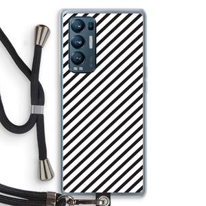 CaseCompany Strepen zwart-wit: Oppo Find X3 Neo Transparant Hoesje met koord