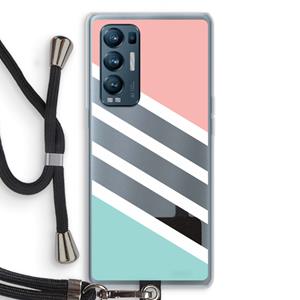 CaseCompany Strepen pastel: Oppo Find X3 Neo Transparant Hoesje met koord