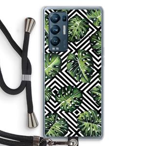 CaseCompany Geometrische jungle: Oppo Find X3 Neo Transparant Hoesje met koord