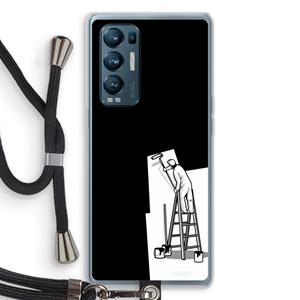 CaseCompany Musketon Painter: Oppo Find X3 Neo Transparant Hoesje met koord