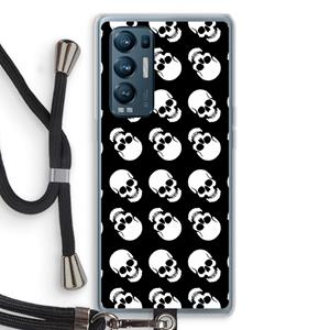 CaseCompany Musketon Skulls: Oppo Find X3 Neo Transparant Hoesje met koord
