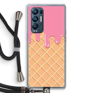 CaseCompany Ice cream: Oppo Find X3 Neo Transparant Hoesje met koord