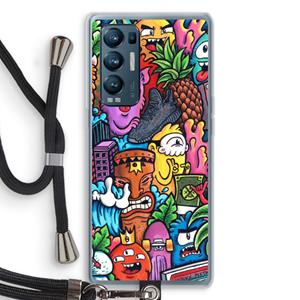 CaseCompany Vexx Mixtape: Oppo Find X3 Neo Transparant Hoesje met koord