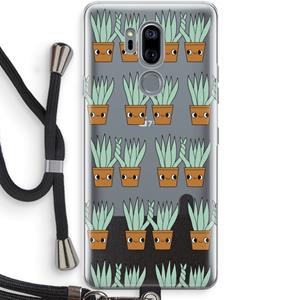 CaseCompany Sansevieria: LG G7 Thinq Transparant Hoesje met koord