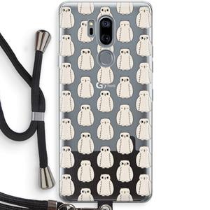 CaseCompany Uilen: LG G7 Thinq Transparant Hoesje met koord