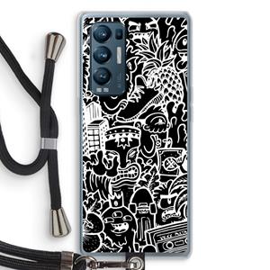 CaseCompany Vexx Black Mixtape: Oppo Find X3 Neo Transparant Hoesje met koord