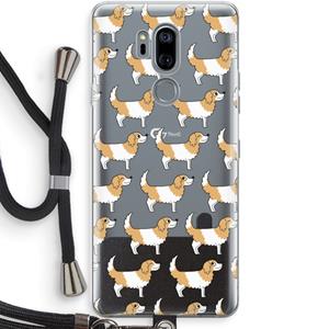 CaseCompany Doggy: LG G7 Thinq Transparant Hoesje met koord