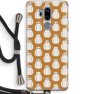 CaseCompany Uilen: LG G7 Thinq Transparant Hoesje met koord
