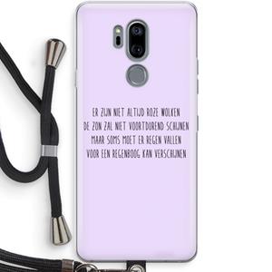 CaseCompany Regenboog: LG G7 Thinq Transparant Hoesje met koord