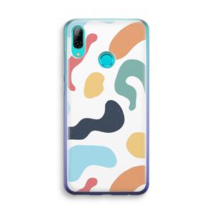 CaseCompany Memphis Shapes Blue: Huawei P Smart (2019) Transparant Hoesje