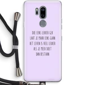 CaseCompany Gek: LG G7 Thinq Transparant Hoesje met koord
