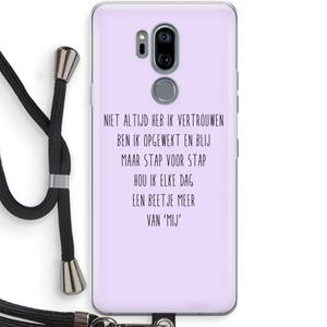 CaseCompany Zelfvertrouwen: LG G7 Thinq Transparant Hoesje met koord