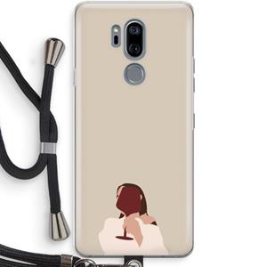 CaseCompany I drink wine: LG G7 Thinq Transparant Hoesje met koord