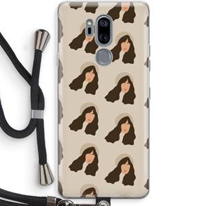CaseCompany Bonjour mon amour: LG G7 Thinq Transparant Hoesje met koord