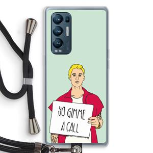 CaseCompany Gimme a call: Oppo Find X3 Neo Transparant Hoesje met koord